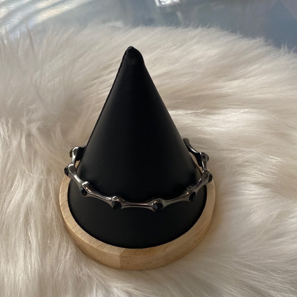 Polished Black Metal Bangle Bracelet